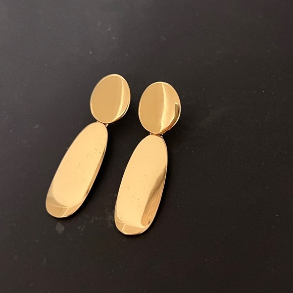 Banana Republic Jewelry - Elegant Gold Oval Drop Earrings HIGH SHINE DOUBLE DROP EARRINGS Banana Republic